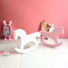 Nordic Style Wooden Trojan Horse Pink Desktop Decor