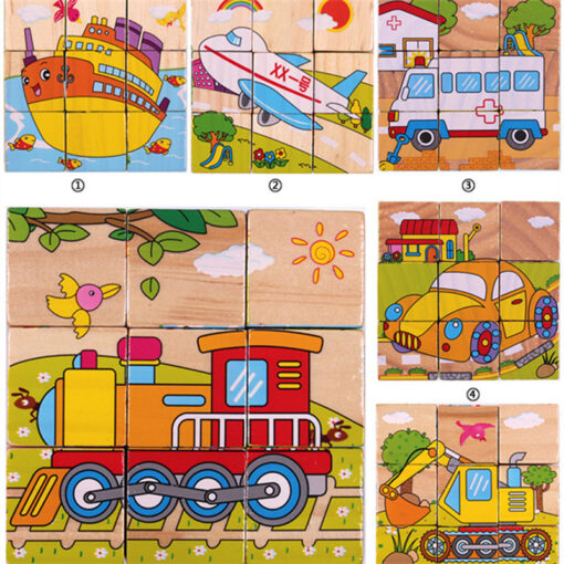 Wooden 3D Early Educational Jigsaw Puzzle Cube Toy - Image 22