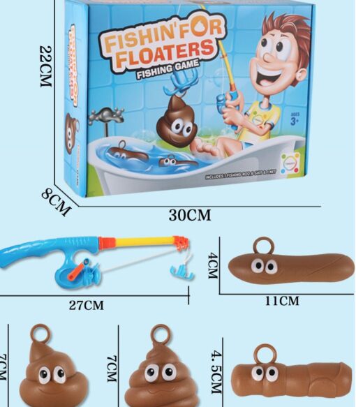 Kids Fishing Floater Poop Game Rod Play Bath Pool Toys