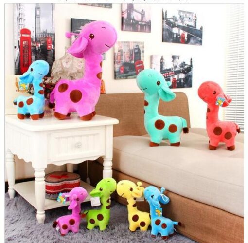 Cute Lovely Cartoon Soft Giraffe Plush Fluffy Stuffed Toys