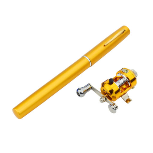 Mini Telescopic Portable Aluminum Fishing Pen Rod Pole Reel - Image 11