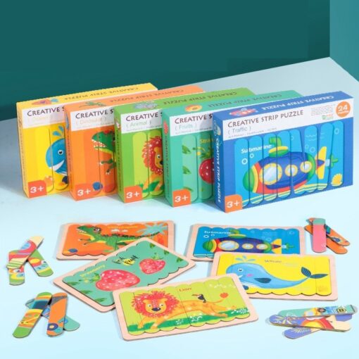 Creative Wooden Jigsaw Strip Puzzle Story Children's Toy