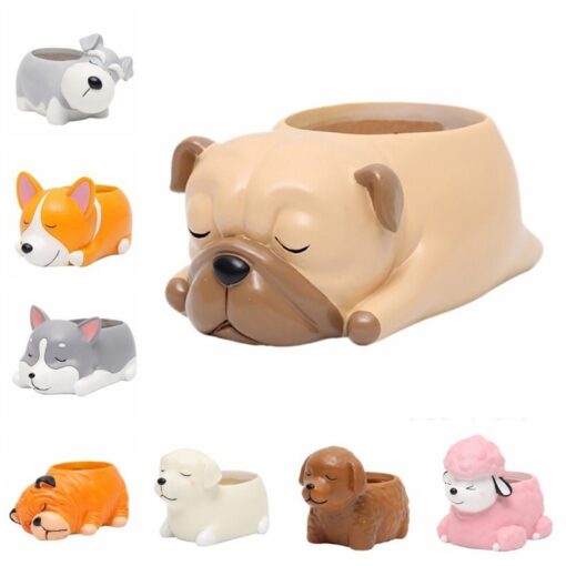 Creative Lovely Sleeping Pet Flowerpot Succulent Plant Pot