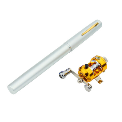 Mini Telescopic Portable Aluminum Fishing Pen Rod Pole Reel - Image 12