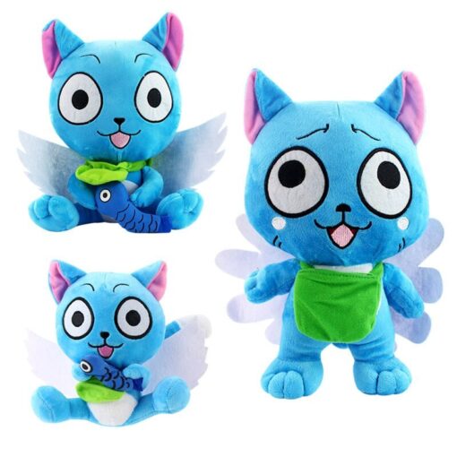 Cute Cartoon Anime Fairy Tail Blue Cat Plush Doll Toy