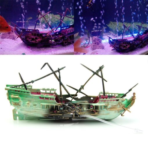 Pirate Boat Sunk Shipwreck Ornaments Aquarium Decor