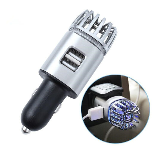 2 in 1 Car Air Purifier Air Fresher Dual USB Car Charger