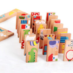 Wooden Animal Domino Jigsaw Puzzle Game Toys