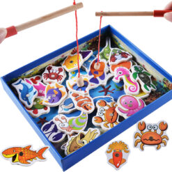 Magnetic Wooden Fishing Rods Game Board Toy