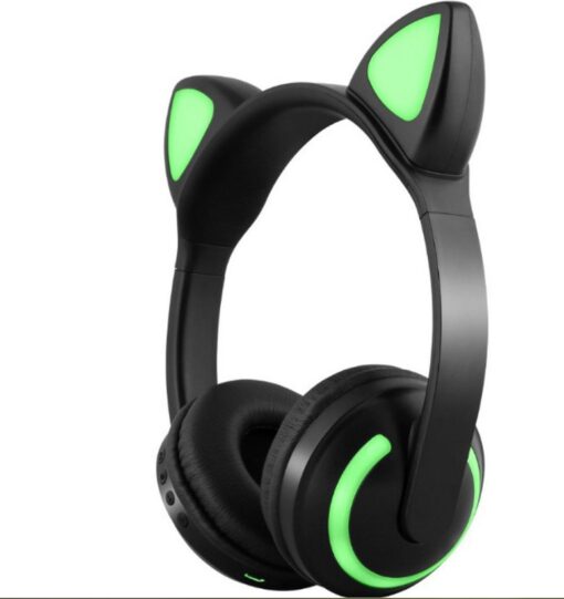Foldable Wireless Bluetooth LED Cat Ear Headphones