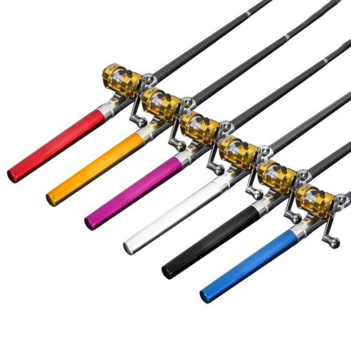 Mini Telescopic Portable Aluminum Fishing Pen Rod Pole Reel - Image 3