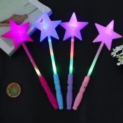 Cute LED Flashing Star Wand Lights Up Glow Sticks