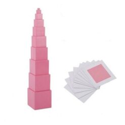 Wooden Montessori Pink Stack Tower Educational Toys