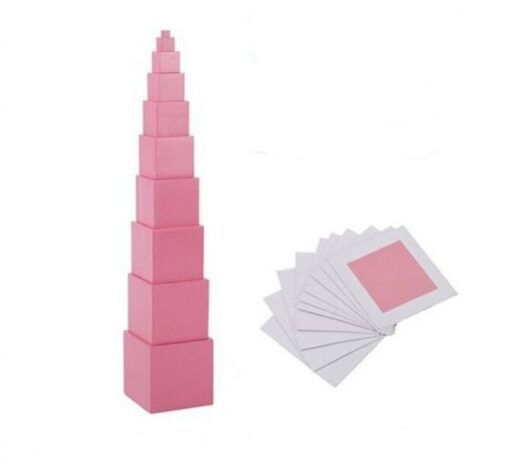 Wooden Montessori Pink Stack Tower Educational Toys