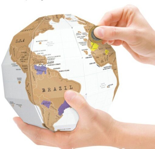 Creative 3D Globe World Map Scratch Study Ornament