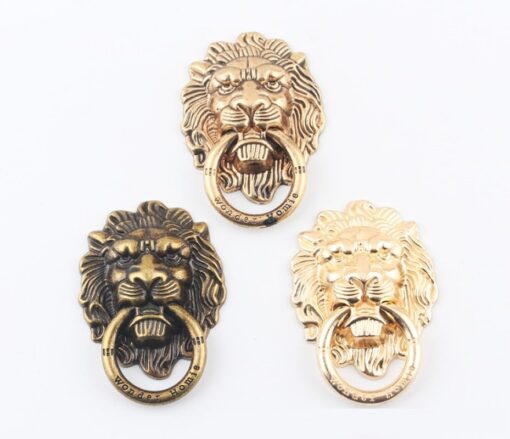 Vintage Lion Head Finger Ring Cell Phone Stand Holder