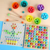 Wooden Colorful Montessori Clip Beads Puzzle Board Toy