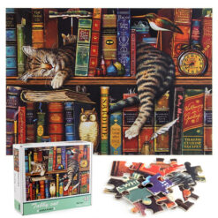 Interactive 1000 Pieces Lazy Cat Jigsaw Puzzle Toy