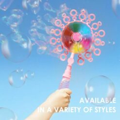 2-in-1 Spinner Windmill Stick Bubble Blowing Wand Maker