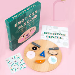 Wooden Emotion Cognition Blocks Face Changing Toy
