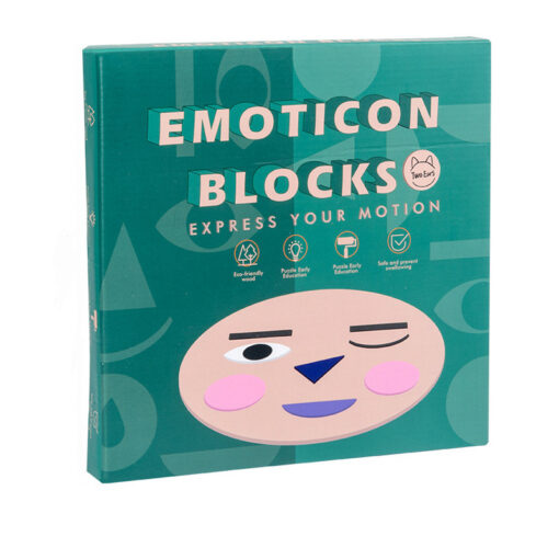 Wooden Emotion Cognition Blocks Face Changing Toy - Image 3