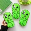 3D Cartoon Green Alien Silicone Phone Case Cover