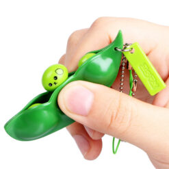 Cute Squeeze Peas Keychain Mochi Fidget Funny Toy