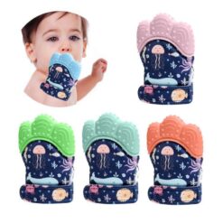 Baby Teether Anti-Bite Silicone Molar Gloves Voice Toy