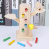 Wooden Montessori Woodpecker Catch Worms Game Toy