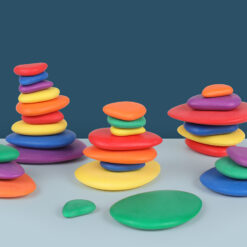 Wood Rainbow Balancing Stacking Stone Educational Toy