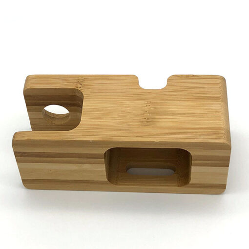 Wooden Smartphone Dock Station Bamboo Base Holder Stand - Image 3