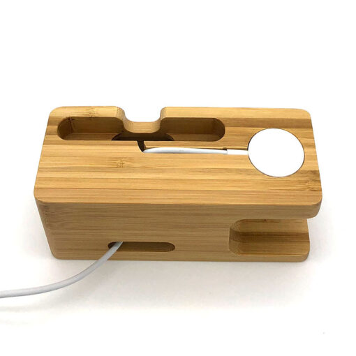 Wooden Smartphone Dock Station Bamboo Base Holder Stand