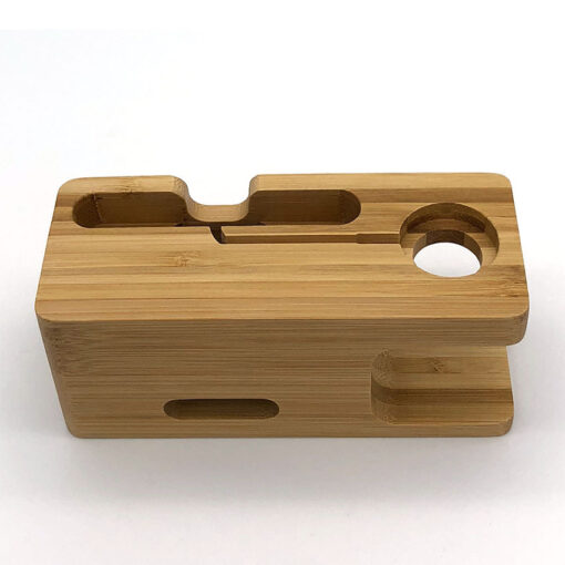 Wooden Smartphone Dock Station Bamboo Base Holder Stand - Image 5