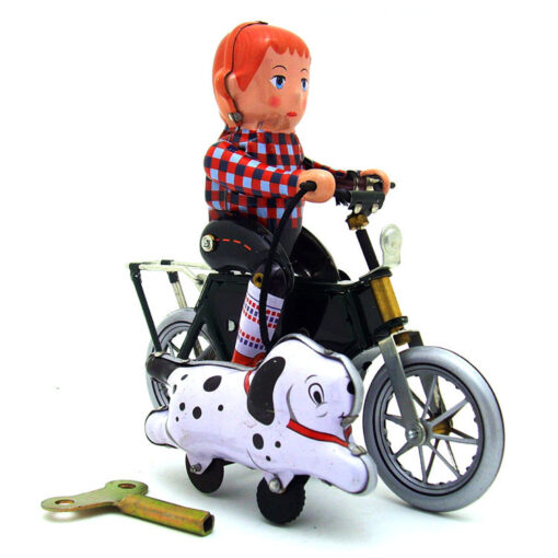 Retro Wind-Up Metal Tin Motorcycle Clockwork Toy