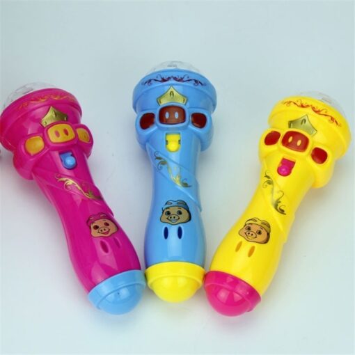 Children Kids Microphone Shape Starry Flashlight Toys