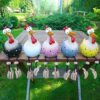 Chicken Hen Rooster Yard Art Garden Ornaments Statues