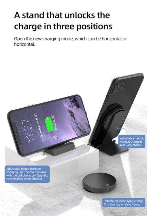 QI Wireless Fast Charging Charger Phone Holder Pad Stand - Image 4