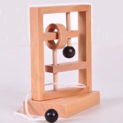 3D Wooden Rope Loop Puzzle IQ String Brain Teaser Toy