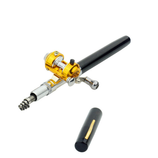 Mini Telescopic Portable Aluminum Fishing Pen Rod Pole Reel - Image 4