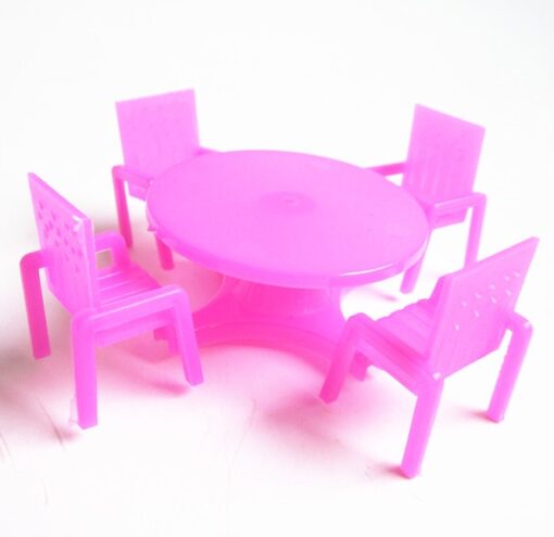Plastic Kids Simulation Dollhouse Furniture Table Chair