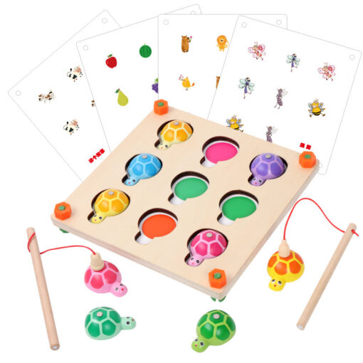 Magnetic Wooden Fishing Turtle Game Educational Toy