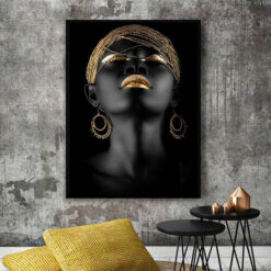Black African Woman Canvas Painting Home Decor