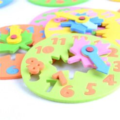 Wooden Disassembly Clock Puzzle Inserting Blocks Toy
