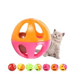 Colorful Plastic Cat Sound Playing Ball Bell Toys
