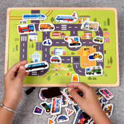 Wooden Puzzle Animal Traffic Vehicle Scenes Game Toy
