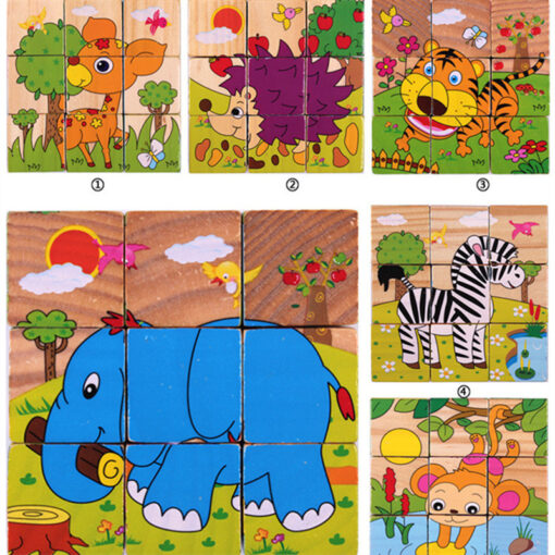 Wooden 3D Early Educational Jigsaw Puzzle Cube Toy - Image 23