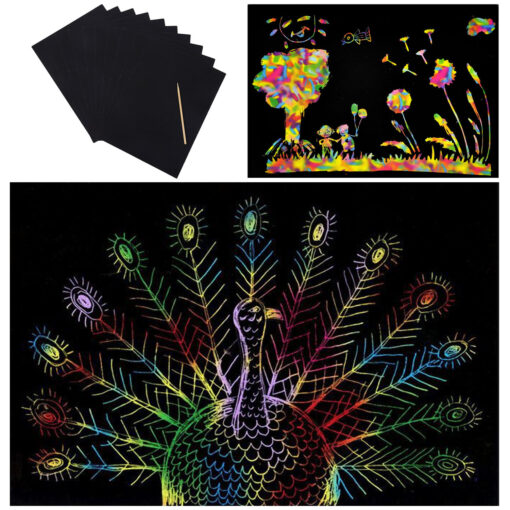 Magic Painting Paper Drawing Stick Color Scratch Art