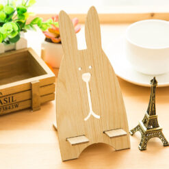 Cute Wooden Phone Rabbit Holder Desktop Stand