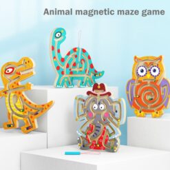 Wooden Magnetic Animals Pen Maze Games Ball Toy