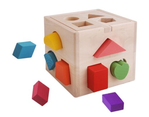 Wooden Geometric Shape Early Educational Sorting Box